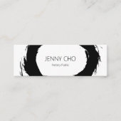 Bold Black Ink Paint Ring Notary Modern Simple  Mini Business Card (Front)