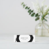 Bold Black Ink Paint Ring Notary Modern Simple  Mini Business Card (Standing Front)
