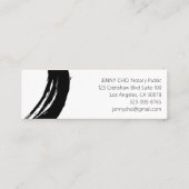 Bold Black Ink Paint Ring Notary Modern Simple  Mini Business Card (Back)