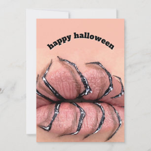 Bold Black Line Lips – Edgy Minimalist Lip Art Invitation