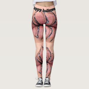 Bold Black Line Lips – Edgy Minimalist Lip Art Leggings
