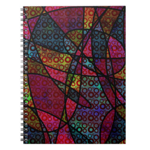 Bold Black Lines & Multicolored, Abstract Textures Notebook