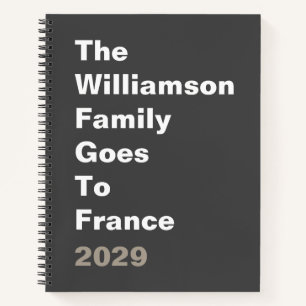 Bold Black Modern Personalized Travel Journal