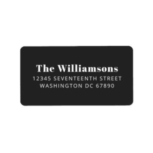 Bold Black Modern Typography Custom Return Address Label