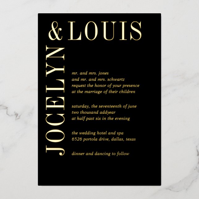 Bold Black Modern Wedding (Front)