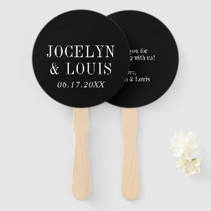 Bold Black Modern Wedding Hand Fan