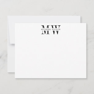 Bold Black Monogram Initials Name Card