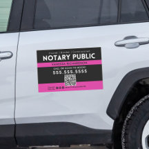 Bold Black Pink Notary Public Marketing QR Code