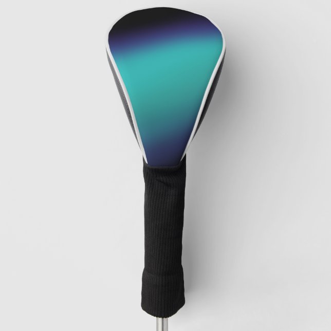 Bold Black, Purple & Teal Gradient – Modern Sleek  Golf Head Cover (Front)