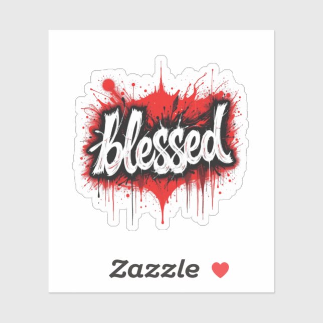 Bold Black & Red "Blessed" (Sheet)