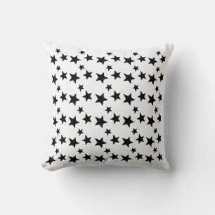 Bold Black Star Pattern – Modern Seamless Star  Throw Pillow