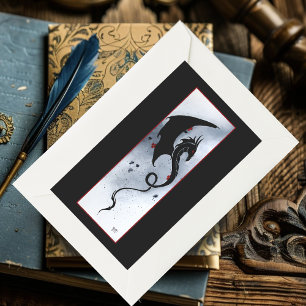 Bold Black Tribal Dragon Red Blue Flowers Sticker