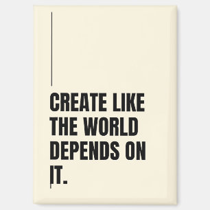 Bold Black Typography Artists Minimalist Powerful Magnet