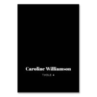 Bold Black Typography Custom Table Place Card