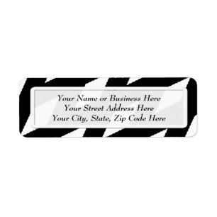 Bold Black & White Abstract Return Address Labels