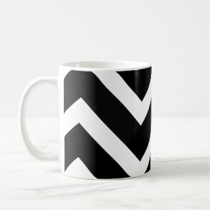 Bold Black White Chevron Geometric Pattern Coffee Mug