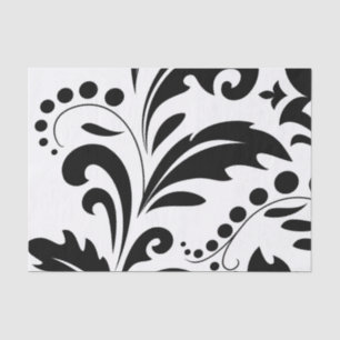 Bold Black & White Elements of Damask Tissue Paper