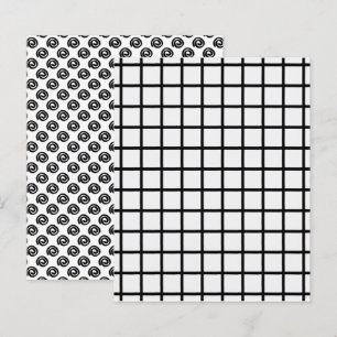 Bold Black White Grid Spiral Scrapbook Paper
