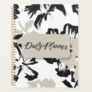 Bold Black & White Modern Abstract Aesthetic Planner