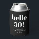 Bold Black White Modern Chic 50th Birthday Party Can Cooler<br><div class="desc">Bold Typography Modern Chic 50th Birthday Party Custom Can Cooler in Black. - all text is editable so this can be use for any age</div>
