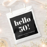 Bold Black White Modern Chic 50th Birthday Party Favour Bag<br><div class="desc">Bold Typography Modern Chic 50th Birthday Party Custom Can Cooler in Favour Bag - age is editable</div>