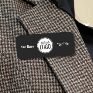 Bold Black & White Name & Logo Professional Tag