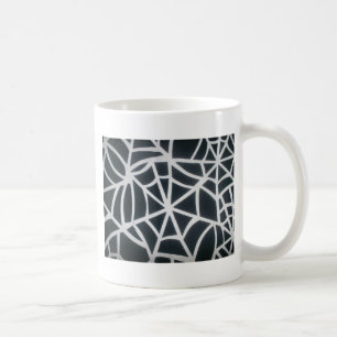 Bold Black & White Spider Web Geometric Pattern Coffee Mug