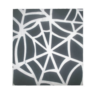Bold Black & White Spider Web Geometric Pattern Notepad