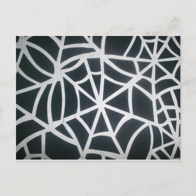 Bold Black & White Spider Web Geometric Pattern Postcard (Front)
