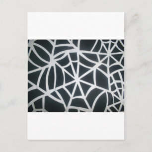Bold Black & White Spider Web Geometric Pattern Postcard