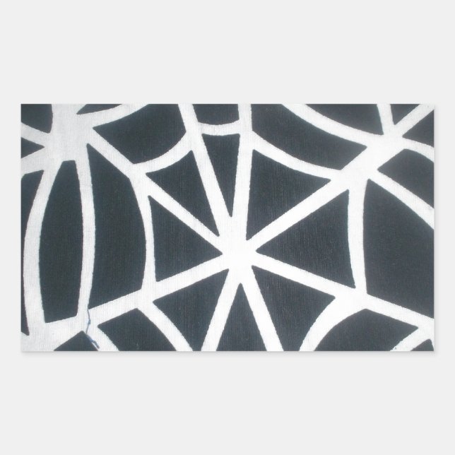 Bold Black & White Spider Web Geometric Pattern Sticker (Front)