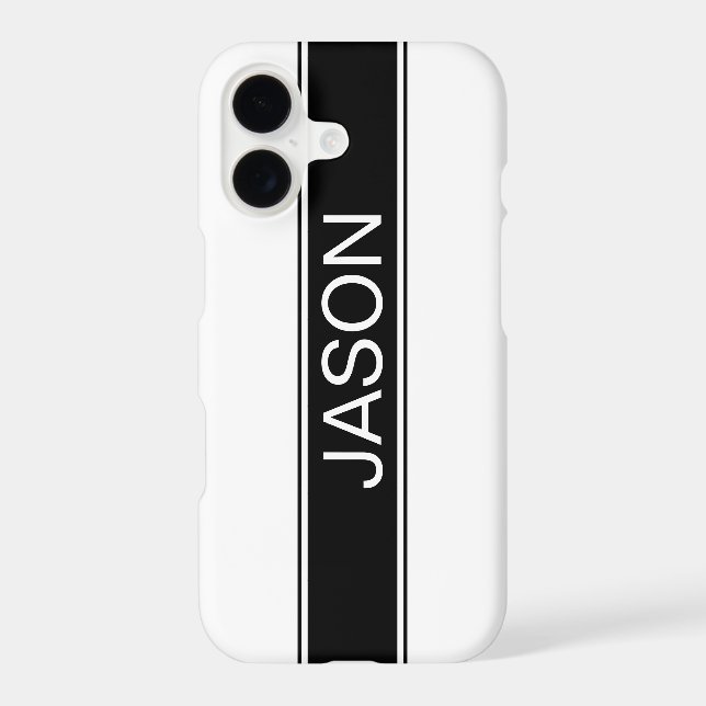 Bold Black & White Stripe Editable Text (Verso)