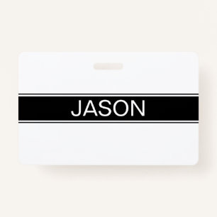 Bold Black & White Stripe Editable Text Badge