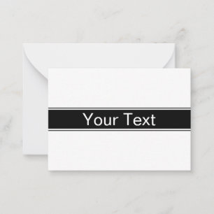 Bold Black & White Stripe Editable Text Card