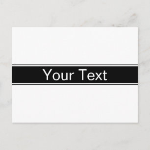 Bold Black & White Stripe Editable Text Holiday Postcard