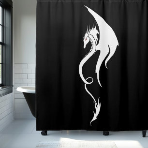 Bold Black White Tribal Dragon Illustration Design