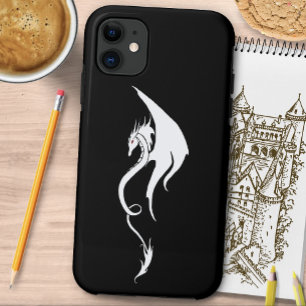 Bold Black White Tribal Dragon Illustration Design iPhone 11 Case
