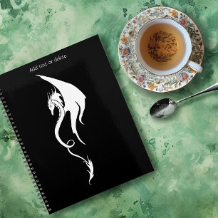 Bold Black White Tribal Dragon Illustration Design Planner