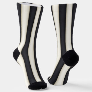 Bold Black & White Vertical Stripes Socks