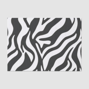 Bold Black White Zebra Stripe Wild Animal Pattern Tissue Paper