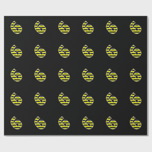 Bold, Black & Yellow Stripes 6 Event # (Birthday) Wrapping Paper