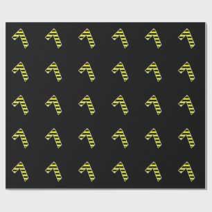 Bold, Black & Yellow Stripes 7 Event # (Birthday) Wrapping Paper