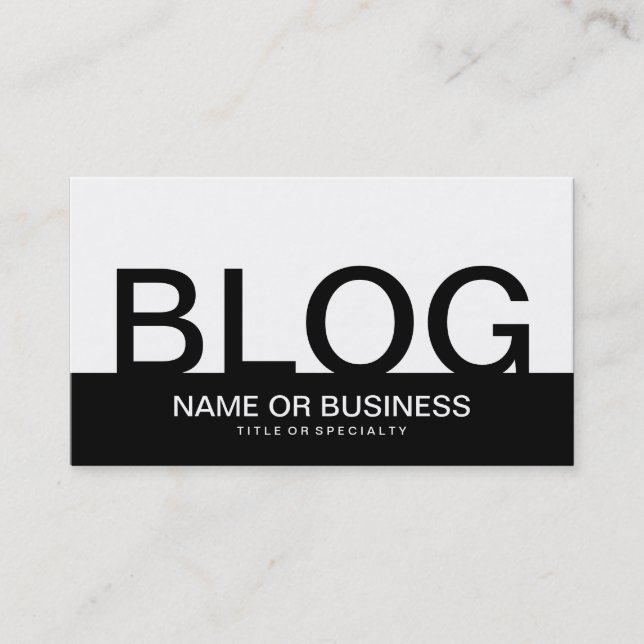 bold BLOG (colour customizable) Business Card (Front)