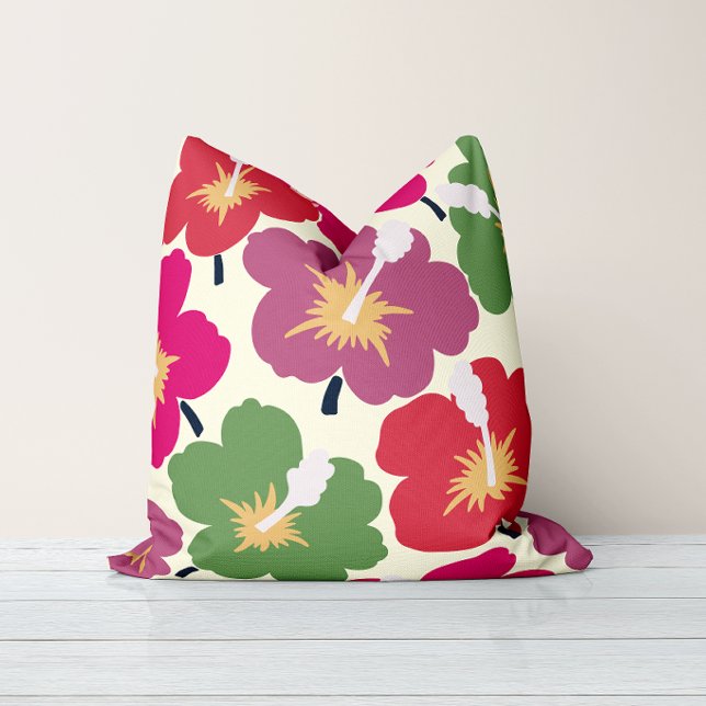 Bold Blooms Multicolored  Throw Pillow (Creator Uploaded)
