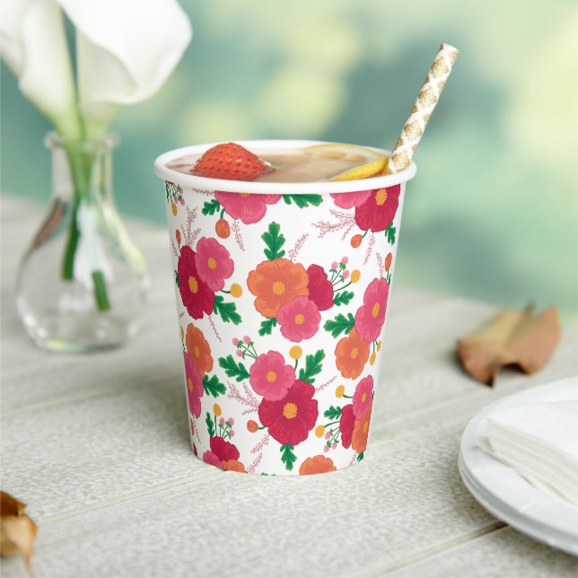 Bold Blooms Paper Party Cup (Insitu)