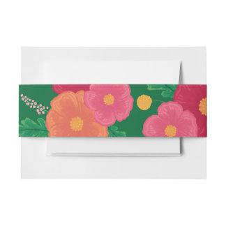 Bold Blooms Wedding Invitation Belly Band