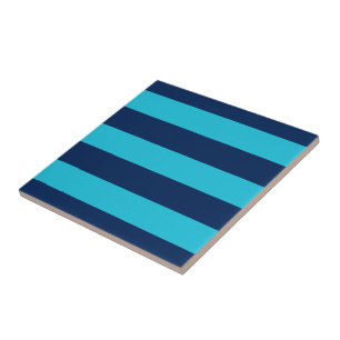 Bold Blue and Navy Stripes Tile