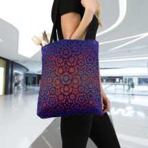 Bold Blue And Red Pattern Tote
