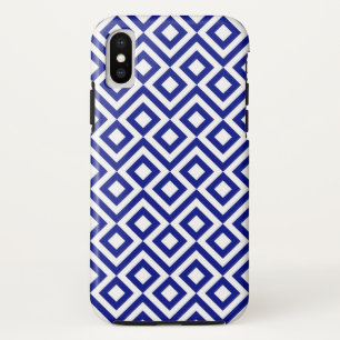 Bold Blue and White Geometric Meander Case-Mate iPhone Case