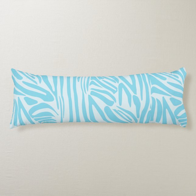 Bold Blue and White Zebra Print Body Pillow (Front)